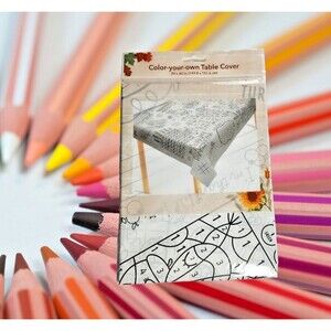 Thanksgiving Kid's Color Your Own Table Cover Fun at the Kid's Table 59" X 40"